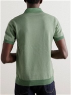 Mr P. - Honeycomb-Knit Cotton Polo Shirt - Green