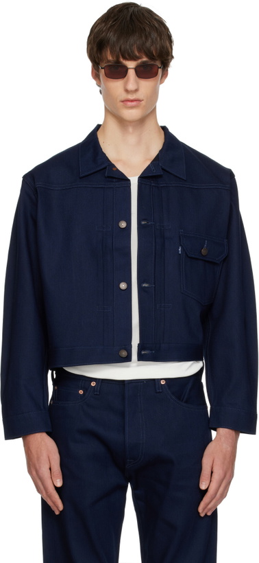 Photo: Levi's Blue Tab Navy Type I Selvedge Denim Trucker Jacket