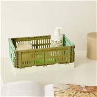 HAY Small Recycled Mix Colour Crate in Olive Dark Mint