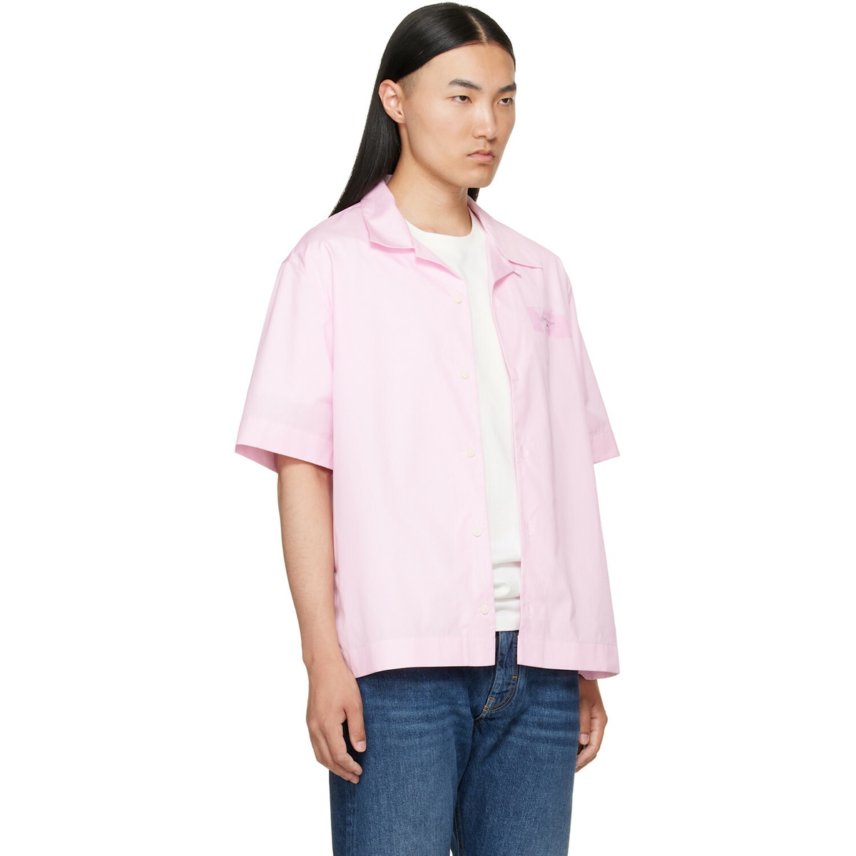 Givenchy Pink 'Givenchy Paris Paint Print' Poplin Shirt