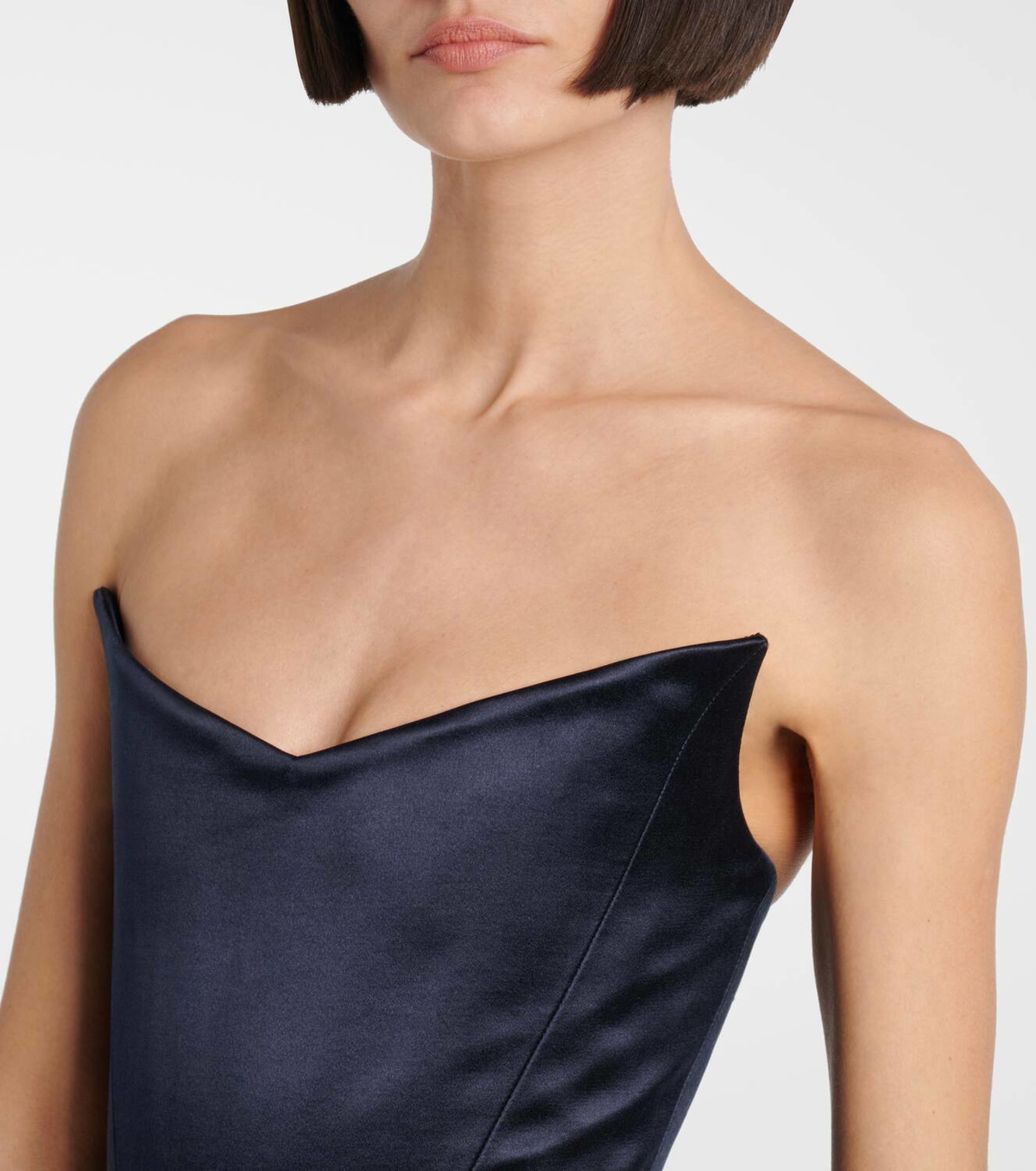 Alex Perry Asymmetric cotton and silk corset dress