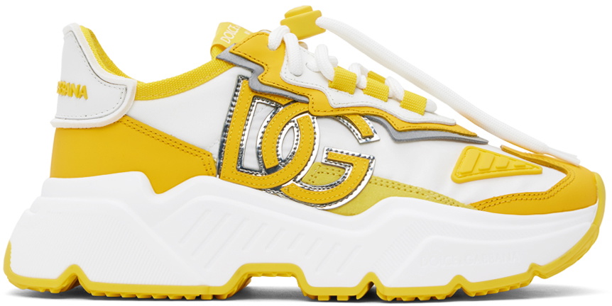 Dolce&Gabbana Yellow & White Mixed-Materials Daymaster