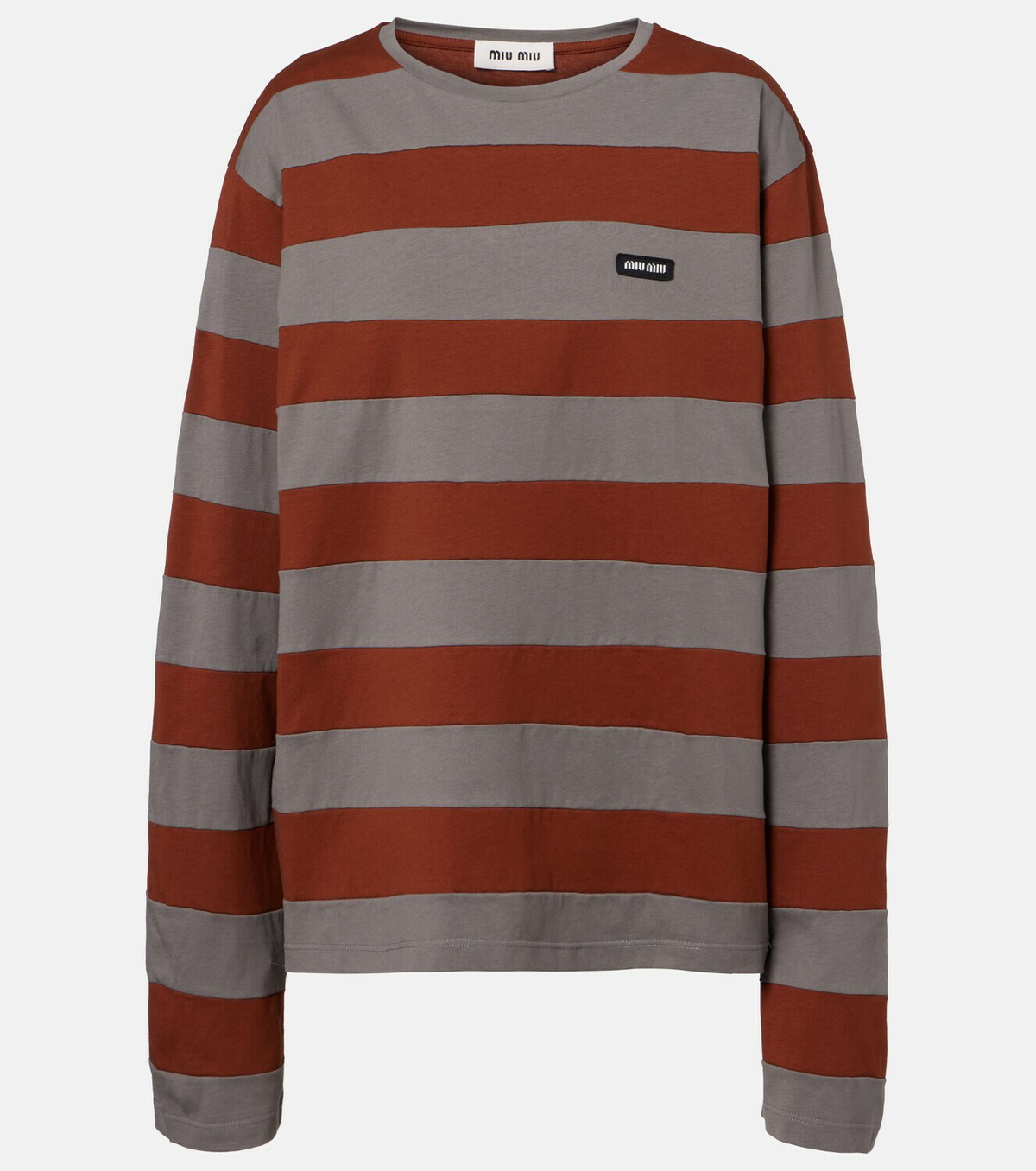 Miu Miu Striped cotton jersey T-shirt