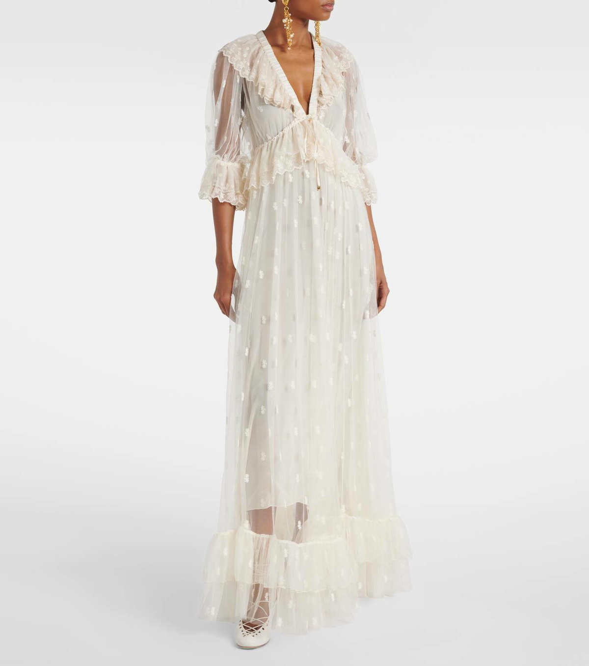 white embroidered lace maxi dress Aspiga Sustainable Womens Imogen Embroidered Dress Summer Holiday 100%  Organic Cotton Navy White main image 1