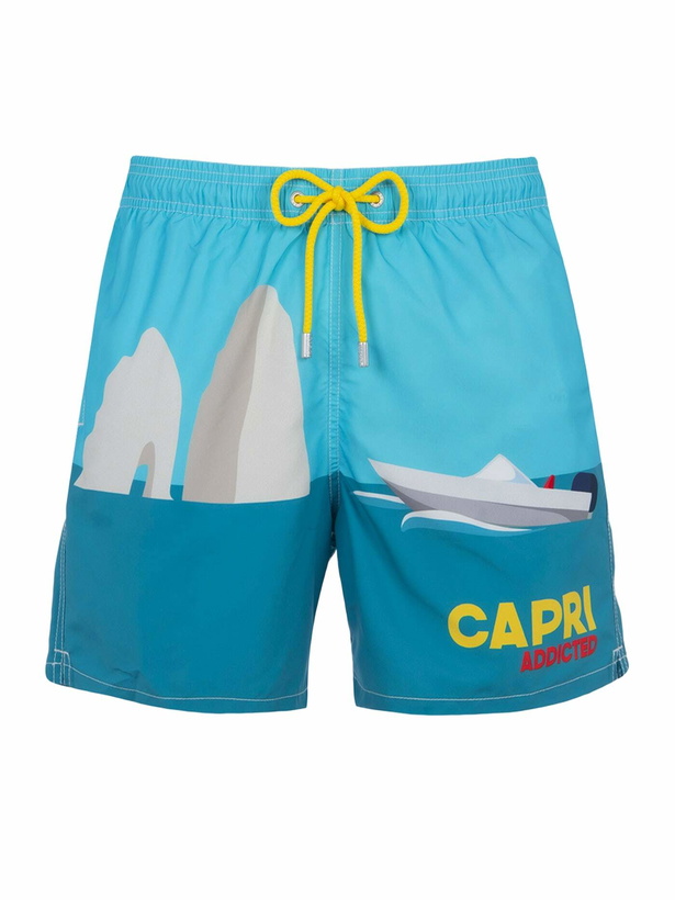 Photo: MC2 Saint Barth Man Mid-length Gustavia Swim-shorts With Capri Placed Print