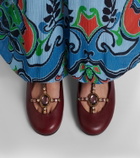 Etro Embellished leather slingback flats