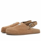 Dolce & Gabbana Men's Badge Logo Suede Clog in Hazelnut