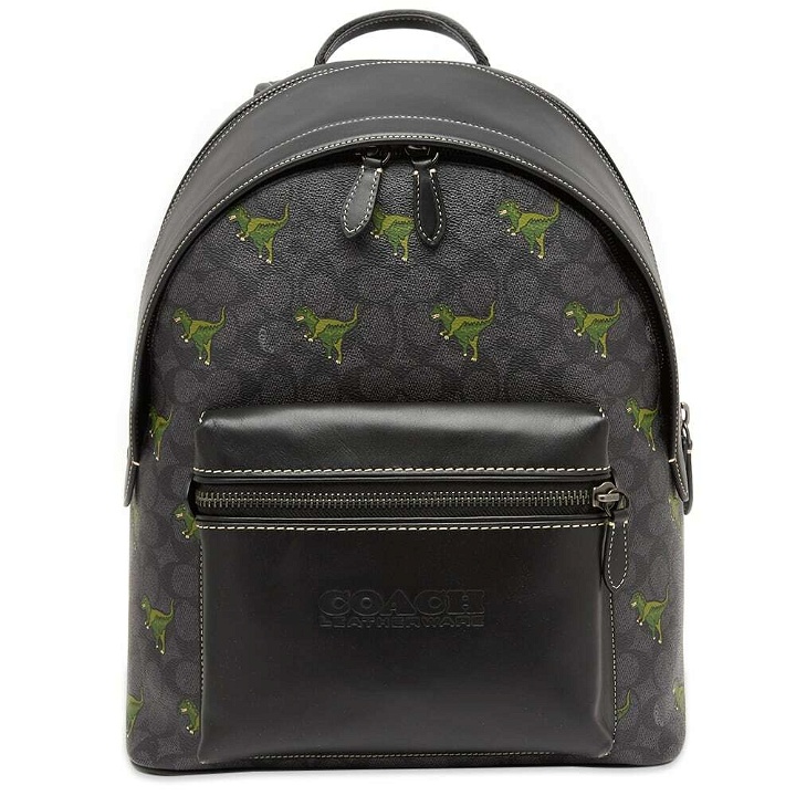 Photo: Coach Men's Rexy Signature Charter Backpack in Charcoal