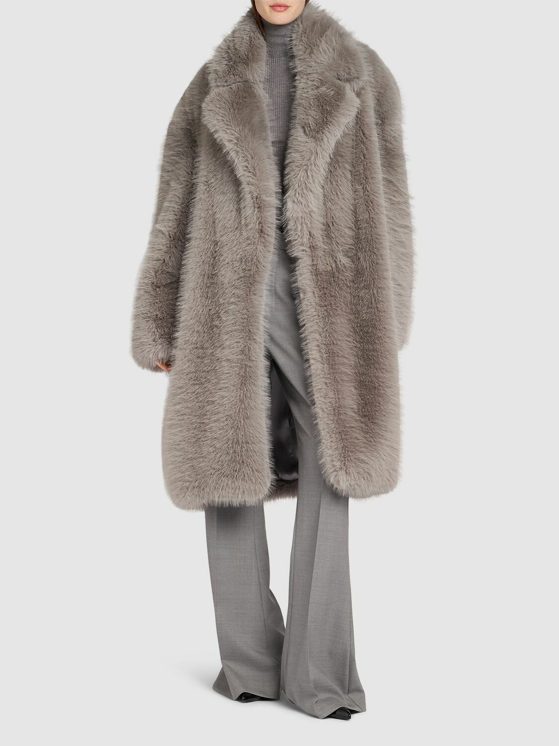 SPORTMAXアウトレット「MANICO」フェイクファーコート SPORTMAX Manico Faux Fur Coat Sportmax