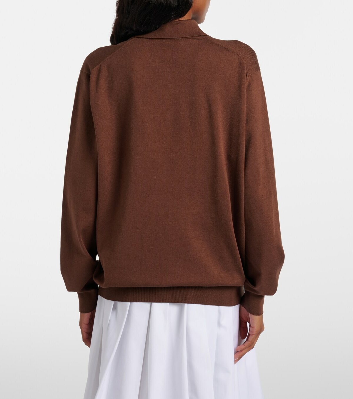 Prada Silk-blend polo sweater