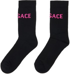 Versace Black & Pink Logo Socks