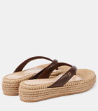 Gianvito Rossi Leather platform espadrille thong sandals