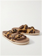 Yuketen - Sal 2 Leopard-Print Calf-Hair Sandals - Brown
