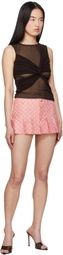 MISBHV SSENSE Exclusive Pink Jacquard Monogram School Miniskirt