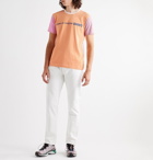 Comme des Garçons SHIRT - Logo-Print Colour-Block Cotton-Jersey T-Shirt - Orange