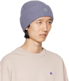 Acne Studios Purple Small Logo Beanie