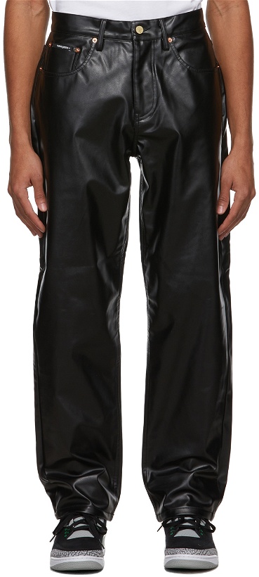 Photo: Noon Goons Black Series Faux-Leather Pants
