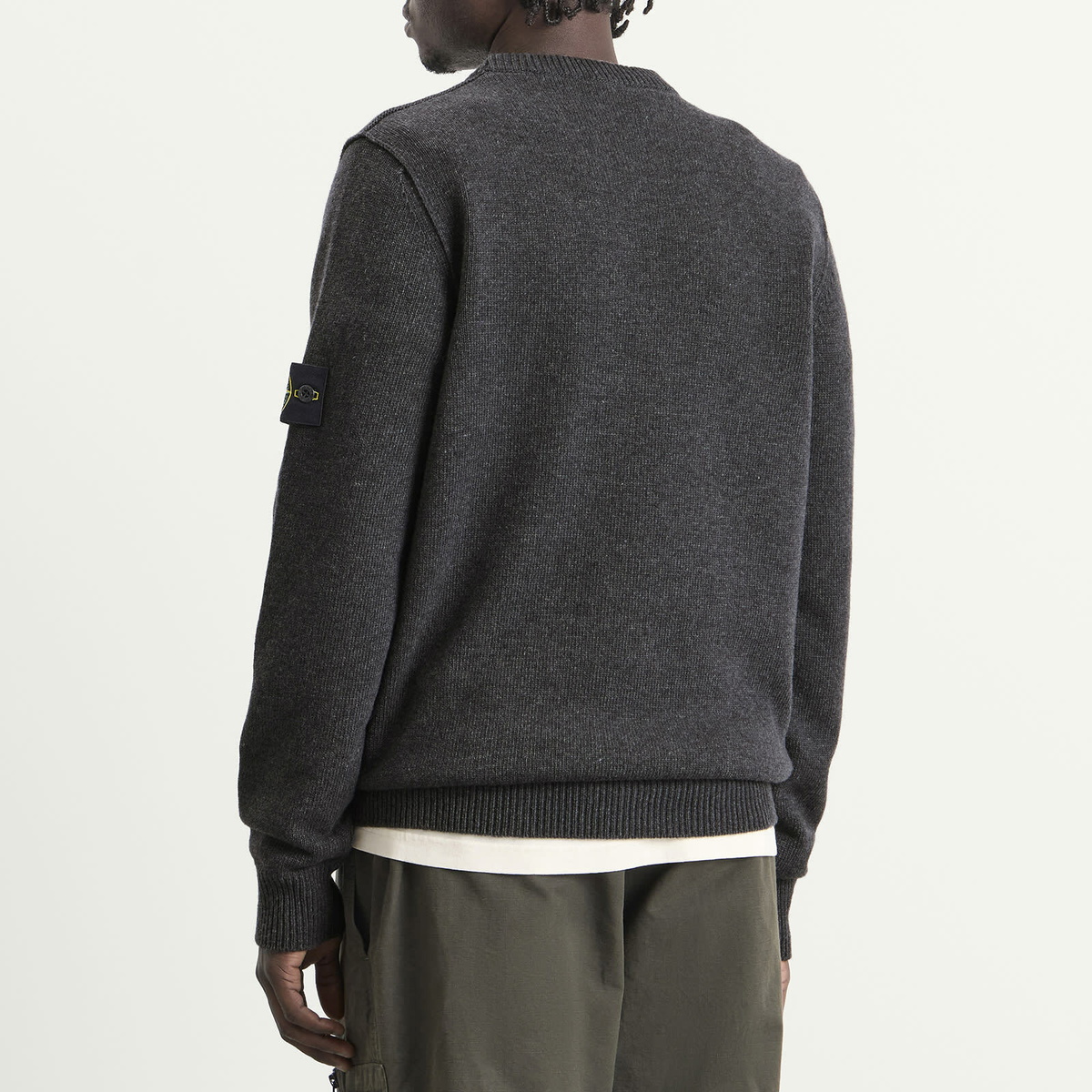 Stone Island Men's Lambswool Jumper in Lead Melange
