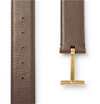 TOM FORD - 4cm Brown Full-Grain Leather Belt - Brown