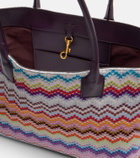 Missoni Zigzag leather-trimmed lamé tote bag