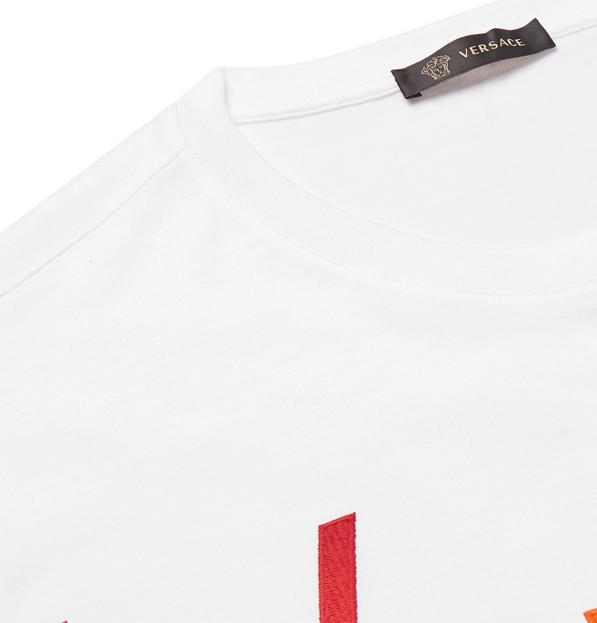 Versace logo-embroidered short-sleeve shirt - White