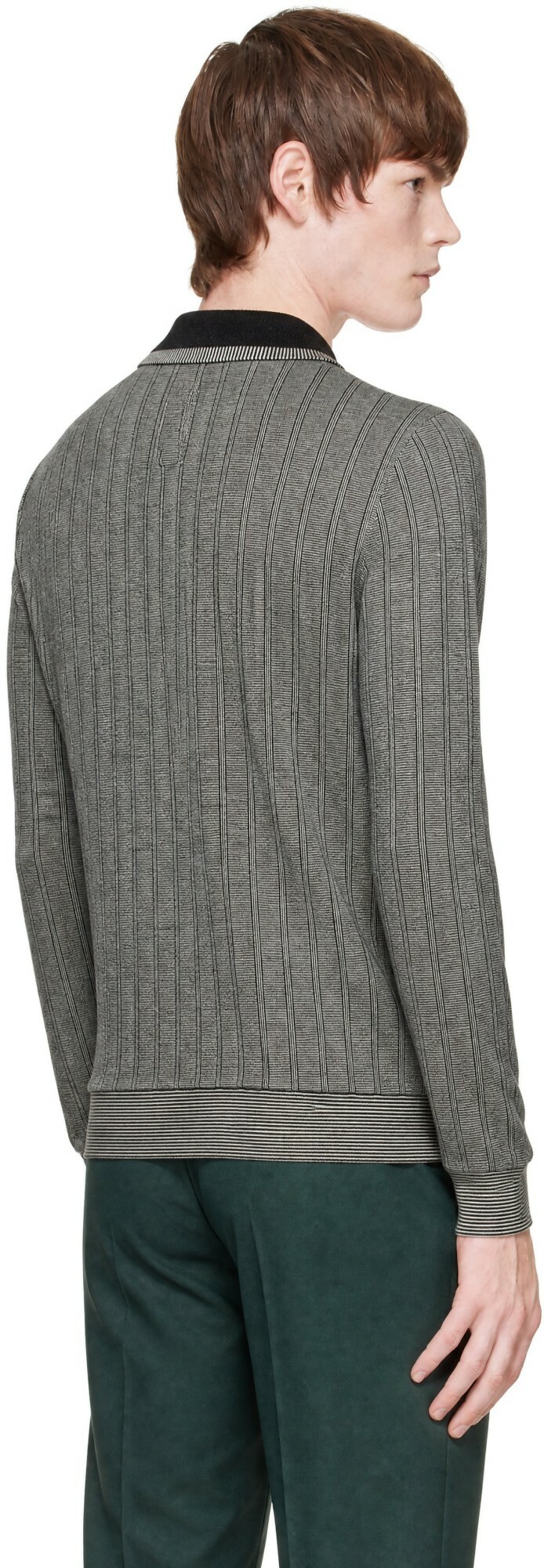 Marni Black & White Virgin Wool Polo