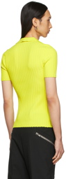 Dion Lee Yellow Lace-Up Placket Polo