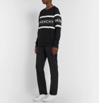 Givenchy - Logo-Embroidered Striped Loopback Cotton-Jersey Sweatshirt - Black