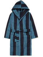 TEKLA - Striped Organic Cotton-Terry Robe - Blue