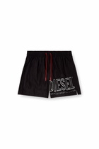 Diesel Mid-length swim shorts with outline logo - Swim shorts Mens in Black
