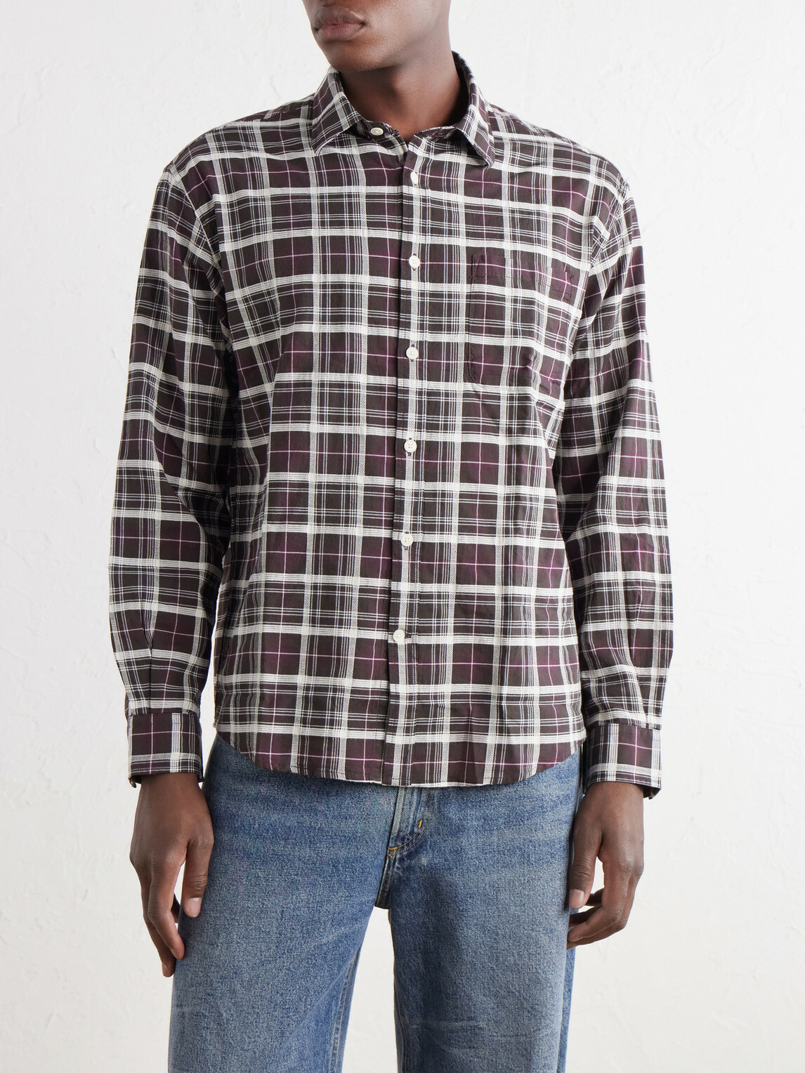 NN07 - Deon 50037 Checked Woven Organic Cotton Shirt - Brown