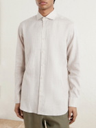 Favourbrook - Bridford Cutaway-Collar Linen Shirt - Gray