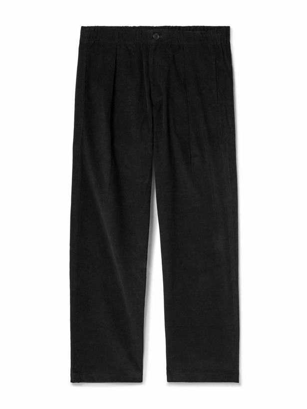 Photo: Kardo - Taka Straight-Leg Embroidered Cotton-Corduroy Trousers - Black