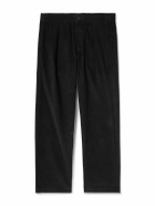 Kardo - Taka Straight-Leg Embroidered Cotton-Corduroy Trousers - Black