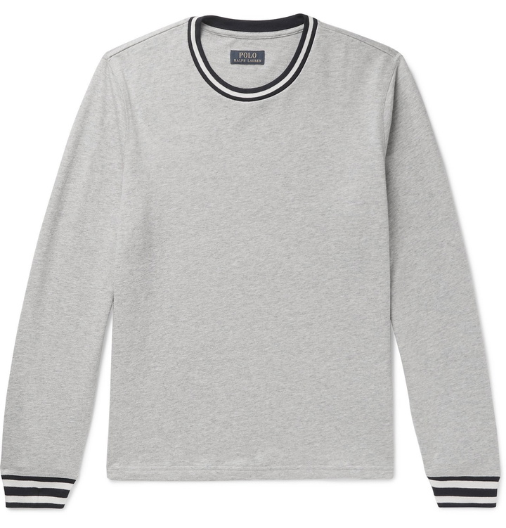 Photo: Polo Ralph Lauren - Mélange Loopback Cotton-Blend Jersey Sweatshirt - Gray