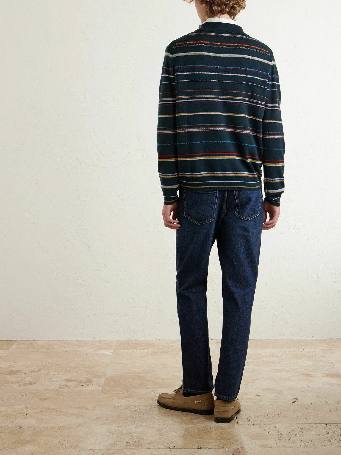 Paul Smith - Striped Merino Wool Polo Sweater - Green