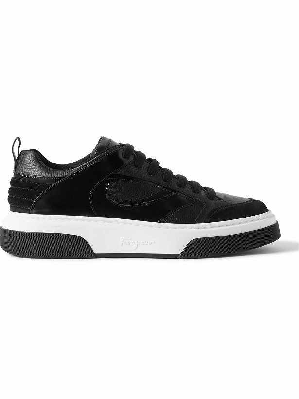 Photo: FERRAGAMO - Suede and Leather Sneakers - Black