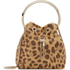 Jimmy Choo Tan Bon Bon Leopard Print Pony Bag