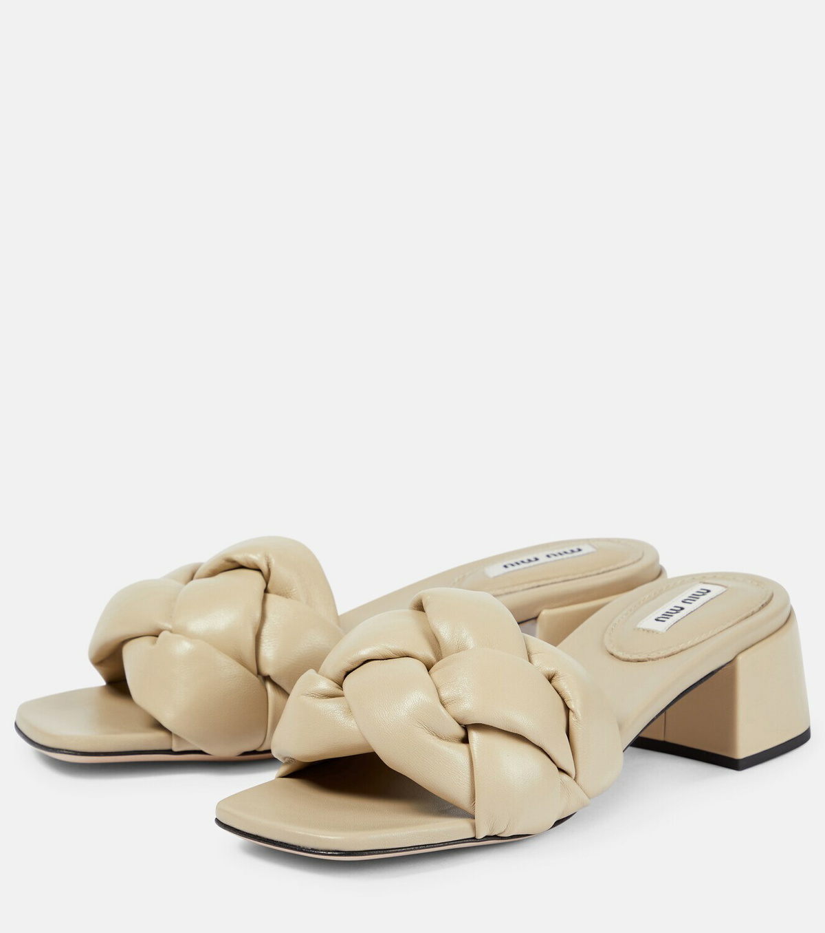 Miu Miu Padded woven leather sandals Miu Miu