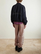Cherry Los Angeles - Hollywood Tapered Printed Cotton-Fleece Sweatpants - Brown