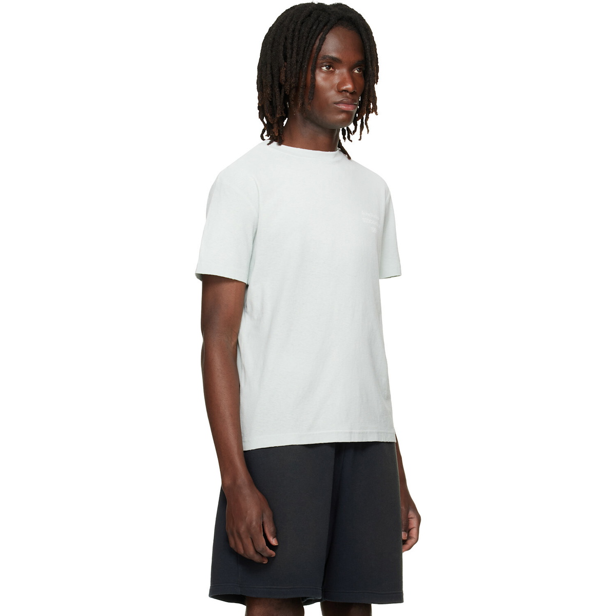 Acne Studios Green Distressed Logo T-shirt