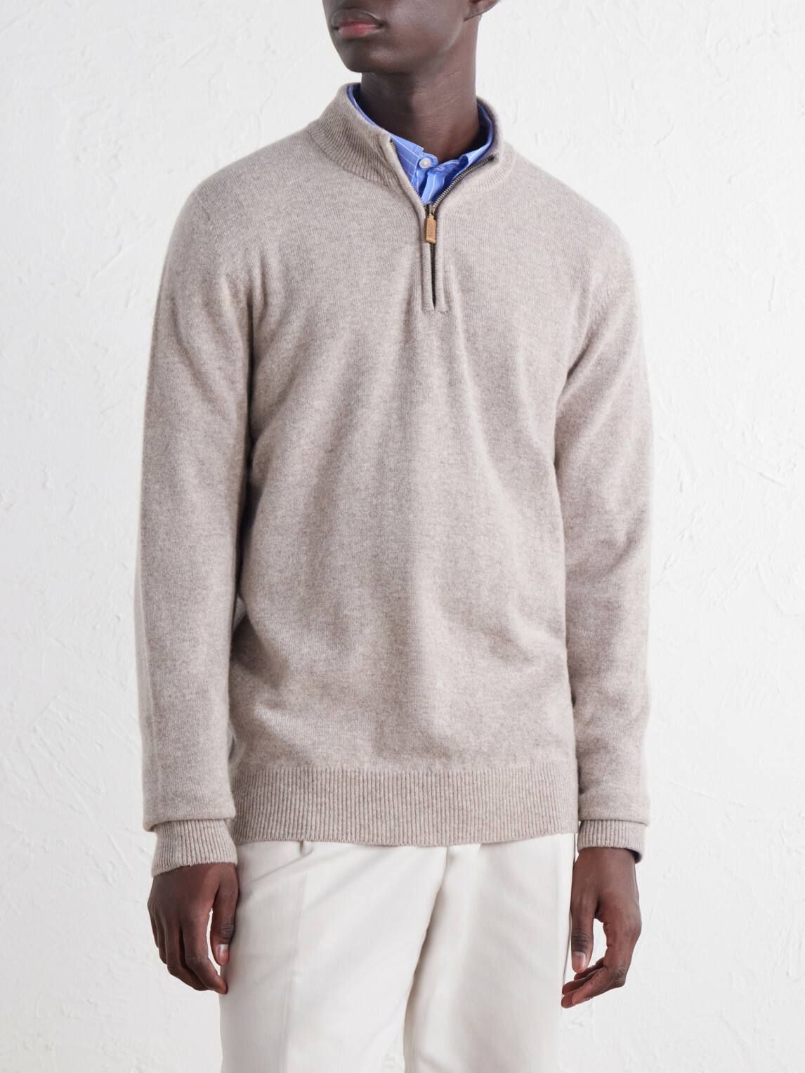 William Lockie - Wool Half-Zip Sweater - Neutrals