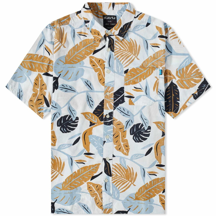 Photo: KAVU Men's Top Spot Short Sleeve Shirt in Palm Palm
