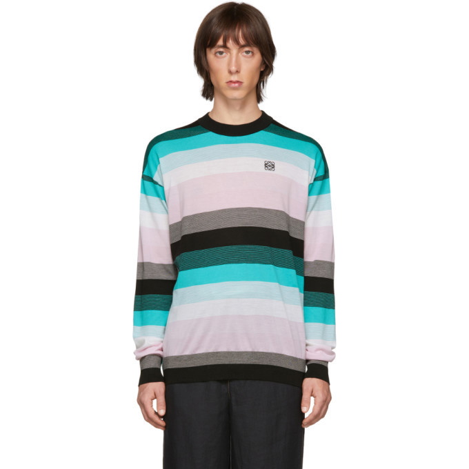 Photo: Loewe Blue Stripe Anagram Sweater