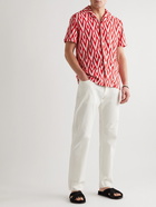 Orlebar Brown - Howell Camp-Collar Cotton-Blend Terry Jacquard Shirt - Red