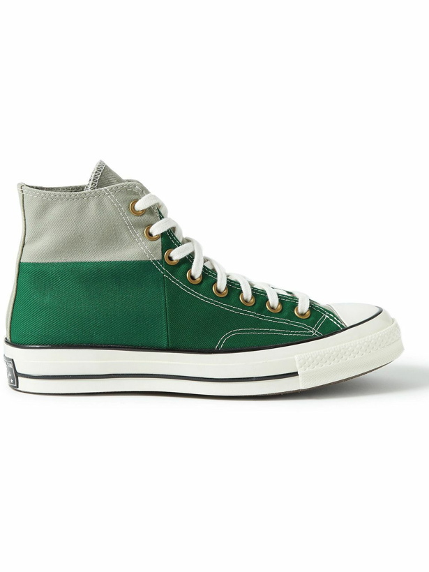 Photo: Converse - Chuck 70 Colour-Block Recycled Canvas High-Top Sneakers - Green