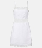 Staud Amalina lace-trimmed linen minidress