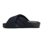 Jil Sander Black and Navy Criss Cross Sandals