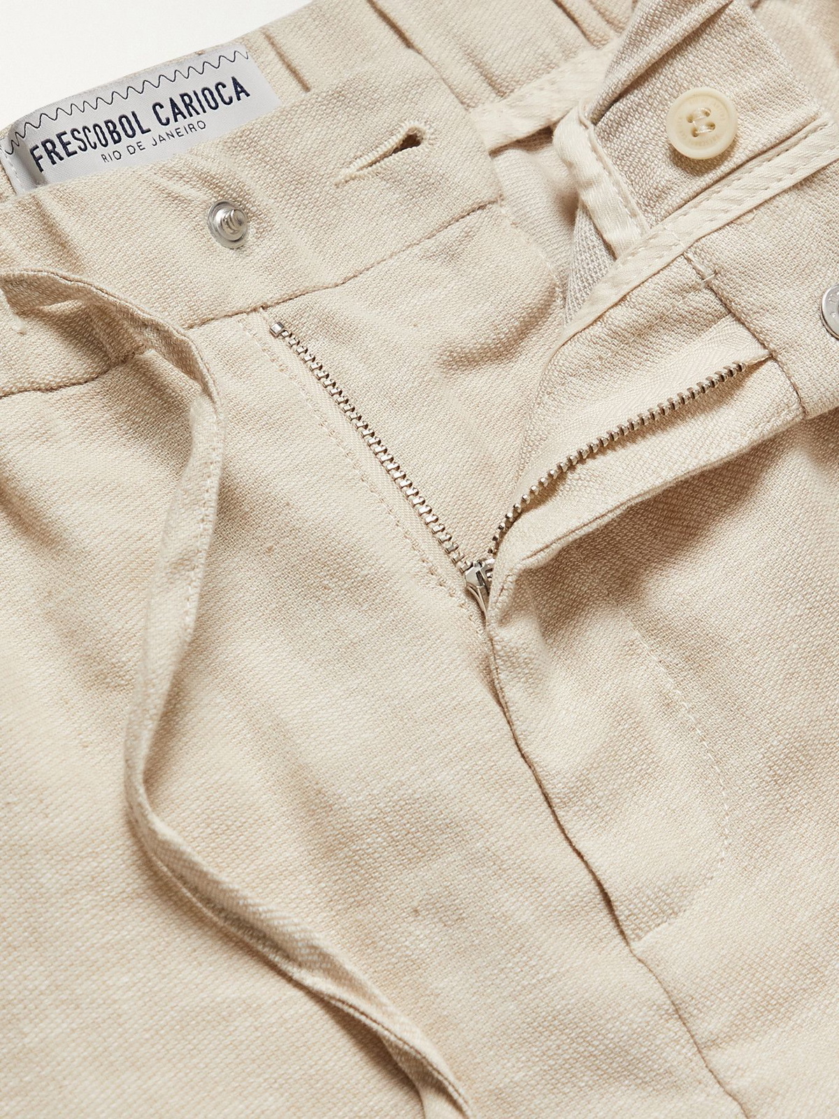 FRESCOBOL CARIOCA - Oscar Slim-Fit Tapered Linen and Cotton-Blend  Drawstring Trousers - Neutrals Frescobol Carioca