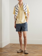 NN07 - Gregor 10056 Straight-Leg Cotton-Chambray Drawstring Shorts - Blue